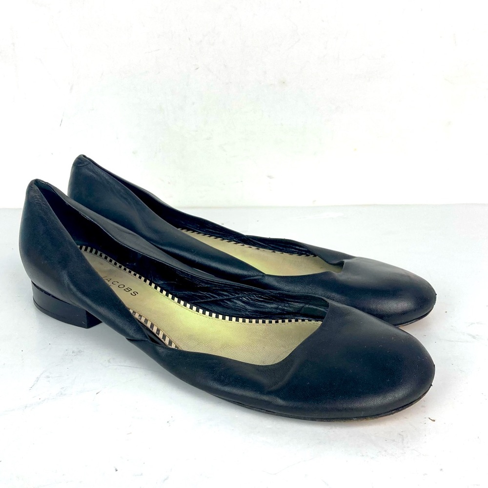 MARC JACOBS Black Leather Ballet Flats - Made in Italy size 40